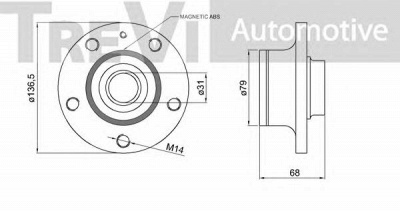 TREVI AUTOMOTIVE wb2275 -  Комплект подшипника ступицы колеса